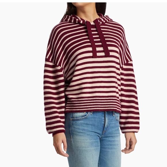 rag & bone Pierce Striped Cashmere Hooded Sweater Size XS - Picture 2 of 7